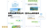 蓝讯app聊天安全吗（蓝讯app赚钱是真的吗）