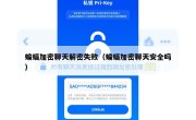 蝙蝠加密聊天解密失败（蝙蝠加密聊天安全吗）