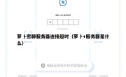 萝卜密聊服务器连接超时（萝卜+服务器是什么）