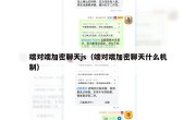 端对端加密聊天js（端对端加密聊天什么机制）