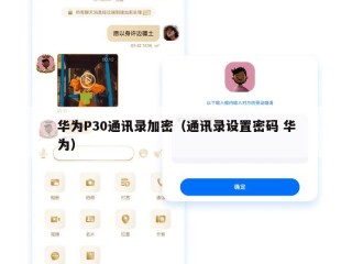 华为P30通讯录加密（通讯录设置密码 华为）