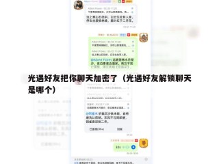 光遇好友把你聊天加密了（光遇好友解锁聊天是哪个）