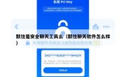 默往是安全聊天工具么（默往聊天软件怎么样）