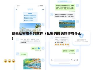 聊天私密安全的软件（私密的聊天软件有什么）