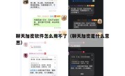 聊天加密软件怎么用不了（聊天加密是什么意思）