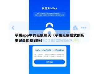 苹果app中的无痕聊天（苹果无痕模式的历史记录能找到吗）