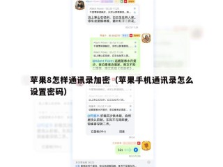 苹果8怎样通讯录加密（苹果手机通讯录怎么设置密码）