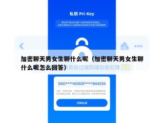 加密聊天男女生聊什么呢（加密聊天男女生聊什么呢怎么回答）