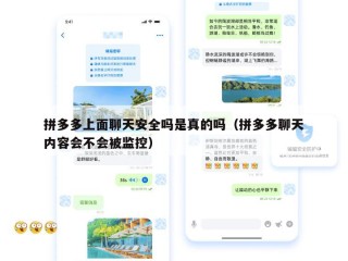 拼多多上面聊天安全吗是真的吗（拼多多聊天内容会不会被监控）