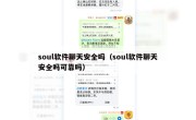 soul软件聊天安全吗（soul软件聊天安全吗可靠吗）