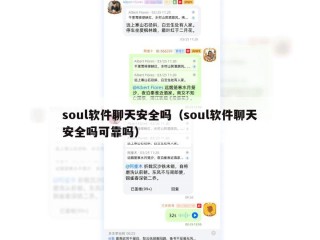 soul软件聊天安全吗（soul软件聊天安全吗可靠吗）