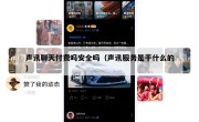 声讯聊天付费吗安全吗（声讯服务是干什么的）