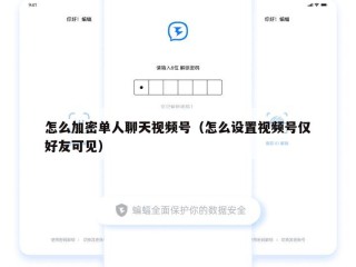 怎么加密单人聊天视频号（怎么设置视频号仅好友可见）