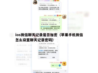ios微信聊天记录是否加密（苹果手机微信怎么设置聊天记录密码）