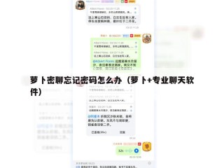 萝卜密聊忘记密码怎么办（萝卜+专业聊天软件）