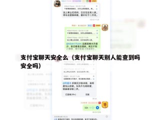 支付宝聊天安全么（支付宝聊天别人能查到吗安全吗）