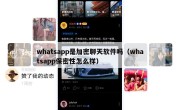 whatsapp是加密聊天软件吗（whatsapp保密性怎么样）