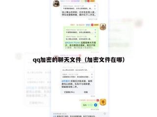 qq加密的聊天文件（加密文件在哪）