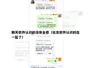 聊天软件认识的没安全感（社交软件认识的在一起了）