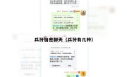 兵符加密聊天（兵符有几种）