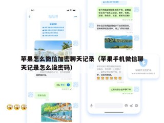 苹果怎么微信加密聊天记录（苹果手机微信聊天记录怎么设密码）