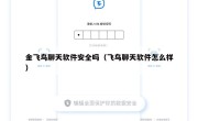 金飞鸟聊天软件安全吗（飞鸟聊天软件怎么样）