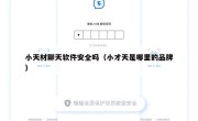 小天材聊天软件安全吗（小才天是哪里的品牌）