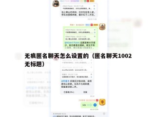 无痕匿名聊天怎么设置的（匿名聊天1002无标题）