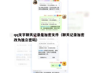 qq文字聊天记录是加密文件（聊天记录加密改为独立密码）