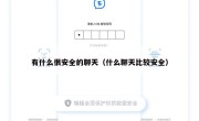 有什么很安全的聊天（什么聊天比较安全）