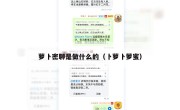 萝卜密聊是做什么的（卜萝卜萝蜜）