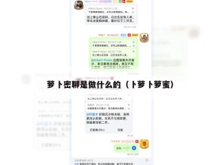 萝卜密聊是做什么的（卜萝卜萝蜜）