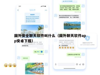 国外安全聊天软件叫什么（国外聊天软件app安卓下载）
